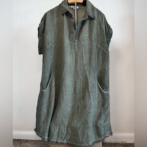 Umgee Olive Green Shirt Dress